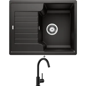 Kuchyňský dřez Granitový dřez SET Blanco ZIA 40 S černá 526006 + Blanco MIDA černá matná 526649