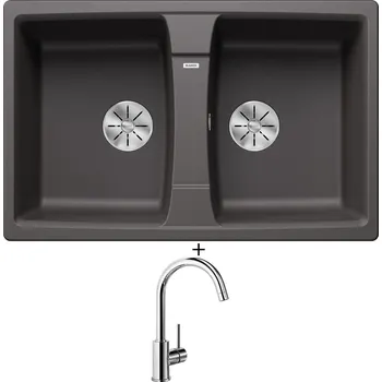 Granitový dřez Granitový dřez SET Blanco LEXA 8 šedá skála 524961 + Blanco MIDA chrom 517742