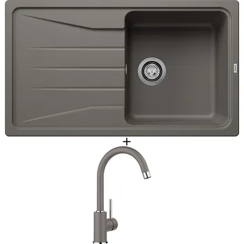 Kuchyňský dřez Granitový dřez SET Blanco SONA 5 S šedá vulkán 527334 + Blanco MIDA šedá vulkán 526965