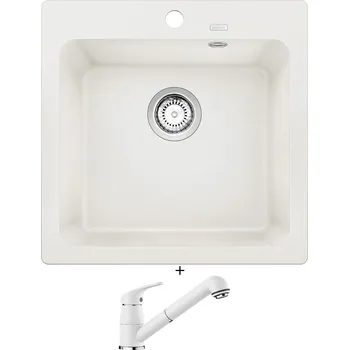 Granitový dřez Granitový dřez SET Blanco NAYA 5 bílá 526582 + Blanco DARAS-S bílá 517735