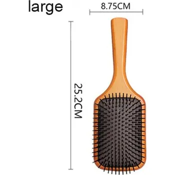 kartáč na vlasy Dřevěný masážní kartáč pro zdravé vlasy - velký s logem