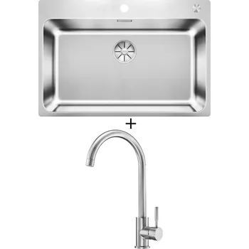 Nerezový dřez Nerezový dřez SET Blanco SOLIS 700-IF/A nerez kartáčovaný s excentrem PushControl 526127 + Deante LIMA BBM F62M nerez