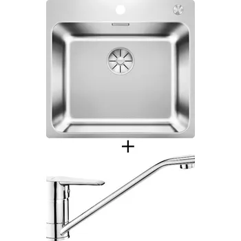 Nerezový dřez Nerezový dřez SET Blanco SOLIS 500-IF/A nerez kartáčovaný s excentrem PushControl 526124 + Deante CORIO BFC 060M chrom