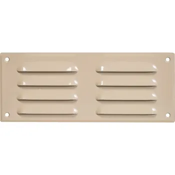 Ventishop KVMbz 260x105 kovová hranatá větrací mřížka se síťkou, béžová