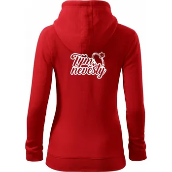 Dámská mikina Tým nevěsty s prstenem - Dámská mikina trendy zipper s kapucí - XL ( Červená )
