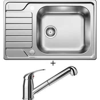 Nerezový dřez Nerezový dřez SET Blanco DINAS XL 6 S Compact nerez kartáčovaný s excentrem 525120 + Blanco DARAS-S chrom 517731