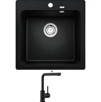 Kuchyňský dřez Granitový dřez SET Blanco NAYA 5 černá 526578 + Blanco MILA černá matná 526657