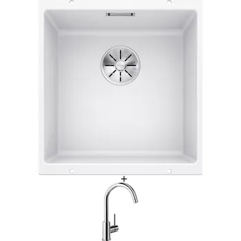 Kuchyňský dřez Dřez pod desku SET Blanco SUBLINE 400 U bílá 523426 + Blanco MIDA chrom 517742