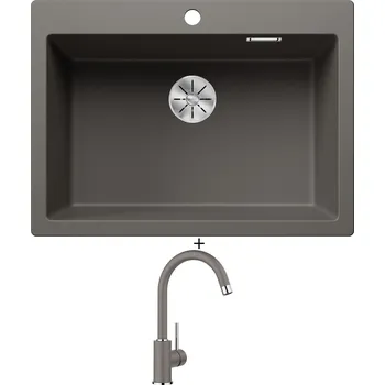 Granitový dřez Granitový dřez SET Blanco PLEON 8 šedá vulkán 527323 + Blanco MIDA šedá vulkán 526965