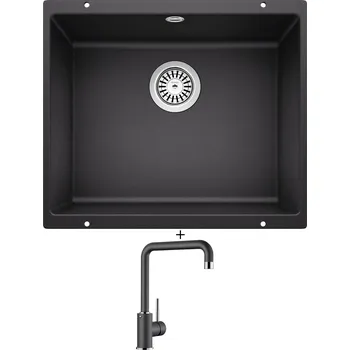 Granitový dřez Dřez pod desku SET Blanco ROTAN 500 U antracit 523075 + Blanco MILI antracit 523103