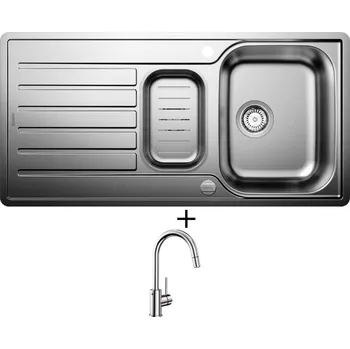 Nerezový dřez Nerezový dřez SET Blanco LANTOS II 6 S-IF nerez kartáčovaný s excentrem + miska 526628 + Blanco MIDA-S chrom 521454