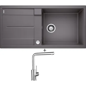 Granitový dřez Granitový dřez SET Blanco METRA XL 6 S šedá skála + excentrické ovládání + Blanco MILA chrom 519414
