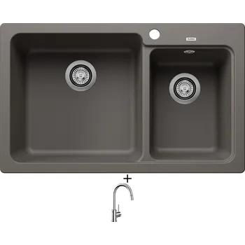 Granitový dřez Granitový dřez SET Blanco NAYA 8 šedá vulkán 527313 + Blanco MIDA-S chrom 521454