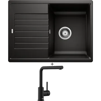 Granitový dřez SET Blanco ZIA 45 S Compact černá 526009 + Blanco MILA černá matná 526657