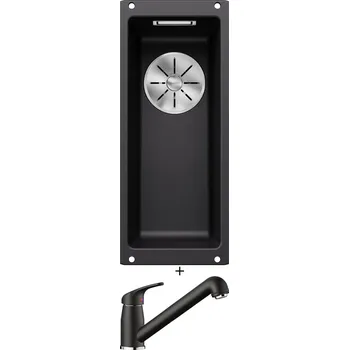 Granitový dřez Dřez pod desku SET Blanco SUBLINE 160-U černá 525981 + Blanco DARAS-S černá 526153