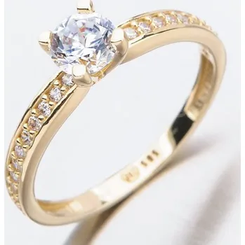 Prsten Dámský prsten žluté zlato 585 zirkon 51GZ-2354Z velikost 53