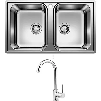 Nerezový dřez Nerezový dřez SET Blanco LEMIS 8 IF nerez kartáčovaný 523039 + Deante ASTER 062 M chrom