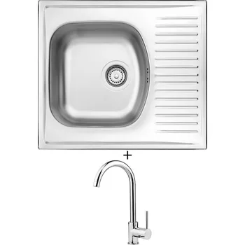 Nerezový dřez Nerezový dřez SET Deante TECHNO ZMU 0113 nerez + Deante ASTER 062 M chrom