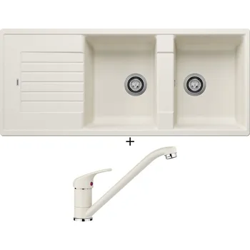 Granitový dřez Granitový dřez SET Blanco ZIA 8 S bílá soft s excentrem + Blanco DARAS bílá soft 526935
