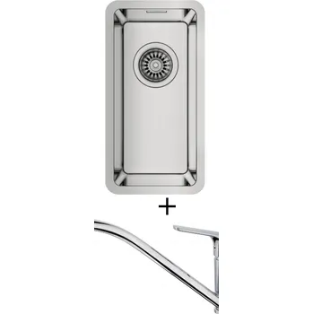 Granitový dřez Dřez pod desku SET Teka BE LINEA RS15 18.40 X nerez + Teka MTP 913 CR chrom