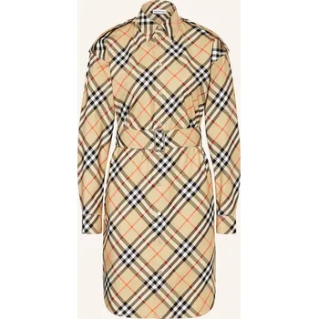 Dámské šaty Burberry Dámské Košilové Šaty, velbloudí / červená / tmavě...