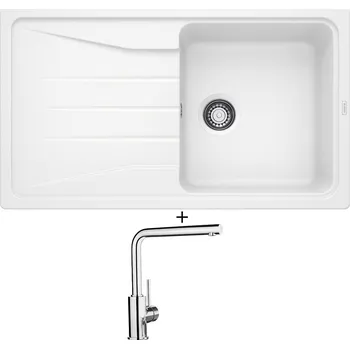 Kuchyňský dřez Granitový dřez SET Blanco SONA 5 S bílá 519674 + Blanco MILA chrom 519414