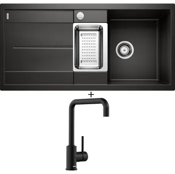 Granitový dřez Granitový dřez SET Blanco METRA 6 S černá s excentrem 525926 + Blanco MILI černá matná 526665