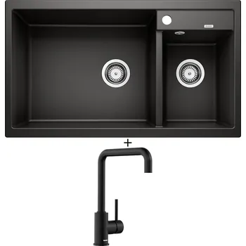 Granitový dřez SET Blanco METRA 9 černá 525936 + Blanco MILI černá matná 526665