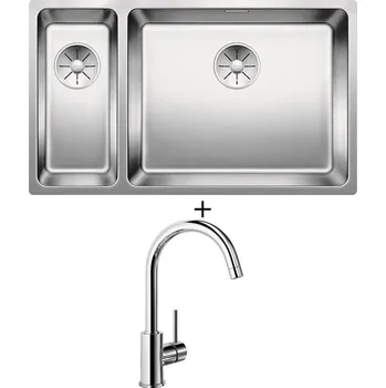 Nerezový dřez Dřez pod desku SET Blanco ANDANO 500/180-U nerez hedvábný lesk 522989 + Blanco MIDA chrom 517742