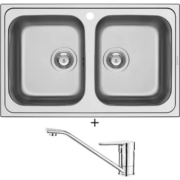 Nerezový dřez SET Pyramis ATHENA EXTRA (79x50) 2B nerez + Deante CORIO BFC 060M chrom