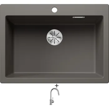 Granitový dřez Granitový dřez SET Blanco PLEON 8 šedá vulkán 527323 + Blanco MIDA-S chrom 521454