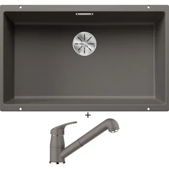 Granitový dřez Dřez pod desku SET Blanco SUBLINE 700 U šedá vulkán 527356 + Blanco DARAS-S šedá vulkán 526936