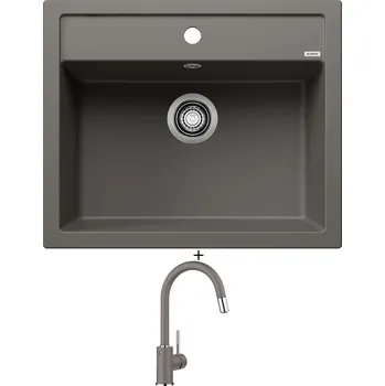 Granitový dřez Granitový dřez SET Blanco DALAGO 6 šedá vulkán + Blanco MIDA-S šedá vulkán 526967
