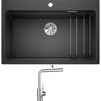 Granitový dřez Granitový dřez SET Blanco ETAGON 8 antracit 525187 + Blanco MILA chrom 519414