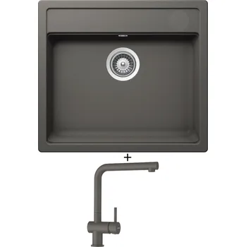 Granitový dřez Granitový dřez SET Schock MONO N-100 Silverstone + Schock EPOS 540027 Silverstone