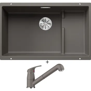 Granitový dřez Dřez pod desku SET Blanco SUBLINE 700 U Level šedá vulkán 527355 + Blanco DARAS-S šedá vulkán 526936