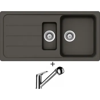 Granitový dřez Granitový dřez SET Schock FORMHAUS D-150L Asphalt + Schock COSMO 525122 chrom