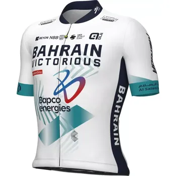 cyklistický dres ALÉ Cyklistický dres s krátkým rukávem - BAHRAIN VICTORIOUS 2025 - bílá/modrá