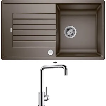 Kuchyňský dřez Granitový dřez SET Blanco ZIA 5 S kávová s excentrem + Blanco MILI chrom 519413