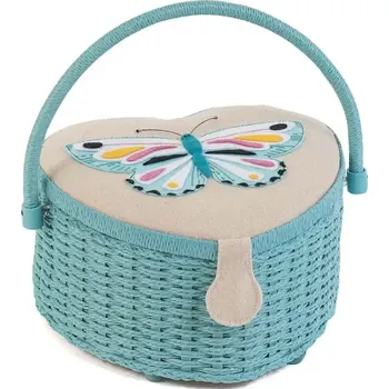 Organizér galanterie Střední koš na šití, pletení a háčkování - Srdce (Střední koš na šití, pletení a háčkování - Srdce)