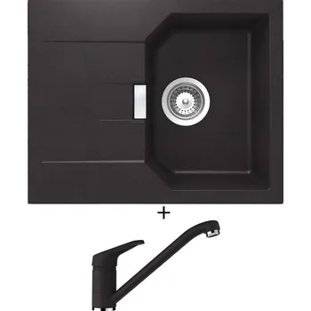 Granitový dřez Granitový dřez SET Schock MANHATTAN D-100XS Nero + Schock COSMO 525001 Nero