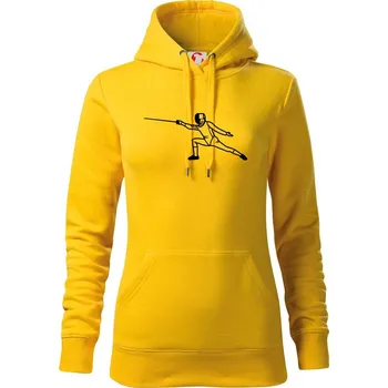 Dámská mikina Šermíř výpad - Mikina dámská Cape s kapucí - 2XL ( Žlutá )