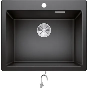 Granitový dřez Granitový dřez SET Blanco PLEON 6 antracit 521678 + Blanco MIDA-S chrom 521454