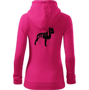 Dámská mikina Pit Bull Teriér - Dámská mikina trendy zipper s kapucí - L ( Purpurová )