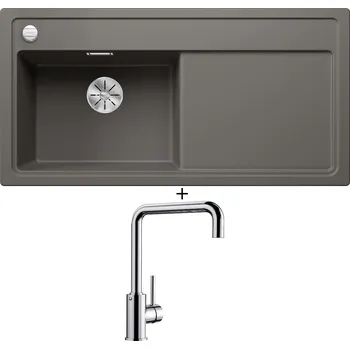 Granitový dřez Granitový dřez SET Blanco ZENAR XL 6 S šedá vulkán 527370 + Blanco MILI chrom 519413