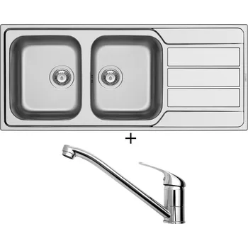 Nerezový dřez Nerezový dřez SET Pyramis ATHENA EXTRA (116x50) 2B 1D nerez + Pyramis ASALIA chrom