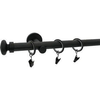 Garnýž Kovovégarnýže.cz Garnýž Froya modern 19 mm černá matná Varianta jednořadá nebo dvouřadá: Dvouřadá, Délka: 480 cm, Uchycení látky: Kroužky s žabkou