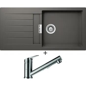 Granitový dřez Granitový dřez SET Schock SIGNUS D-100L Silverstone + Schock EVINAS 577120 nerez