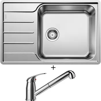 Nerezový dřez Nerezový dřez SET Blanco LEMIS XL 6 S-IF Compact nerez kartáčovaný 525111 + Blanco DARAS-S chrom 517731