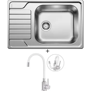 Nerezový dřez Nerezový dřez SET Blanco DINAS XL 6 S Compact nerez kartáčovaný 525121 + Deante NEO LUNO BOC W720 nerez